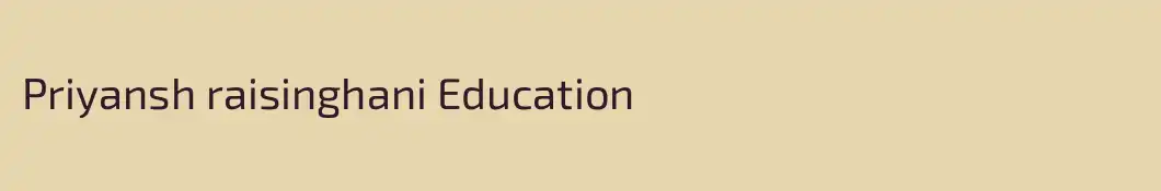 Priyansh raisinghani Education